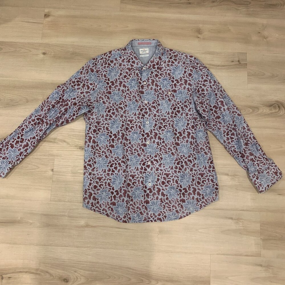 Men's Tommy Bahama Size Large Long Sleeve Casual Button Down Shirt Floral Print